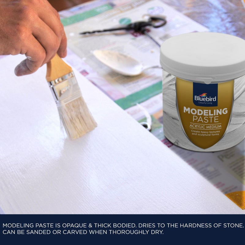 Bluebird Thick Modeling Paste White 28.2 Oz / 800gm - High Density, Acrylic Medium for Texture, Thickness, Dimension Additive and Christmas Decorations - Image 4